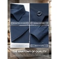 thumbnail image 5 of Mens Dress Shirt Long Sleeve Turndown Collar Tops Formal Business Shirt Dress Top Button Down Shirts Navy L, 5 of 6