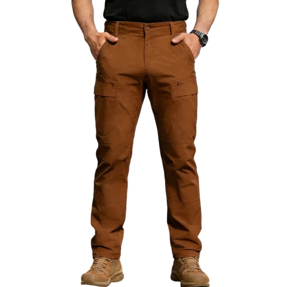 Rvwovn Men's Quick-Dry Tactical Pants, Lightweight Cargo Slim Fit Pants for Outdoor Work & Hiking
