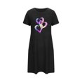 thumbnail image 5 of HomeGardon Women's Sleepwear Nightgowns for Women,Fashion Print Medium Length Dress Oversized Short Nightgown Fashion Chest Print Short Sleeve Nightdress,S-XXL, 5 of 5