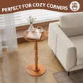 thumbnail image 4 of Round Side Table for Small Spaces - Small Accent End Table Nightstand with Solid Wood Top & Pedestal Leg - Modern Drink Table for Livingroom, Bedroom, Corners, Office, Mid-Century Round End Tables, 4 of 9