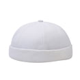 thumbnail image 2 of NMMUED Classic Men's Docker Cap Brimless Sailor Hat Adjustable Skull Beanie for Daily Wear White One Size, 2 of 7
