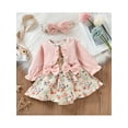 thumbnail image 2 of Qiylii Baby Girl Floal Romper Suits, Long Sleeve Playsuit + Headband,0-18M, 2 of 9