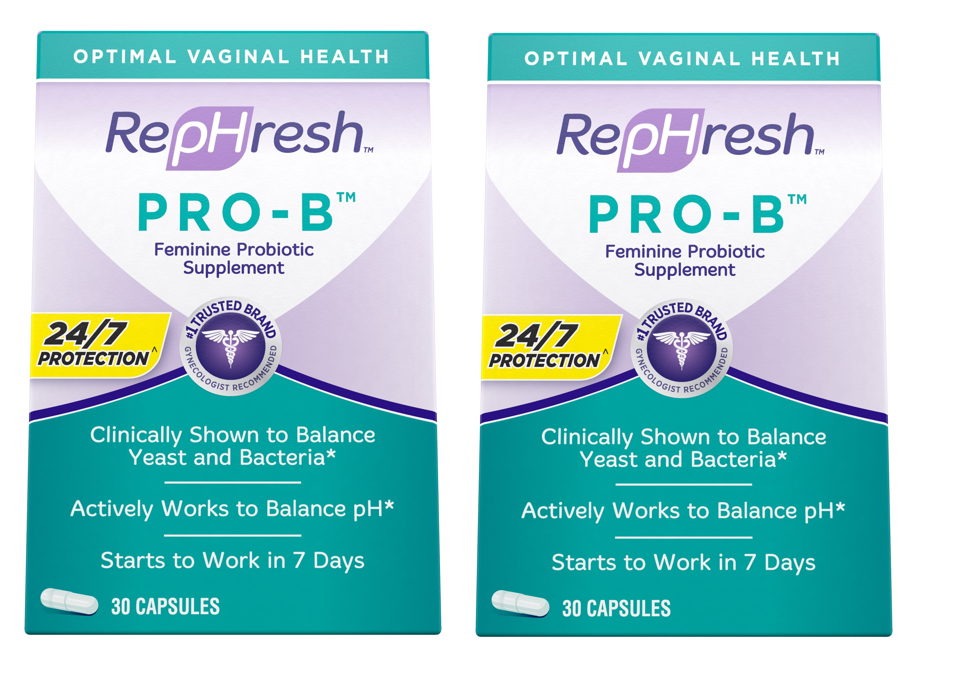 RepHresh ProB Probiotic Supplement for Women, 30 Oral Capsules Pack of