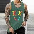 thumbnail image 2 of UVEASISHA Cool Tank Tops for Men Smiley Face Print Sleeveless Funny Shirts Hipster Stylish Gym Workout Shirt Summer Casual Athletic Fitness Tanks Army Green 4XL, 2 of 6