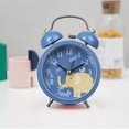 thumbnail image 4 of Reloj despertador con doble campana que no hace tictac, esfera 3d con marco de metal y función de retroiluminación, reloj de mesa de escritorio para el hogar y la oficina, 4 of 5