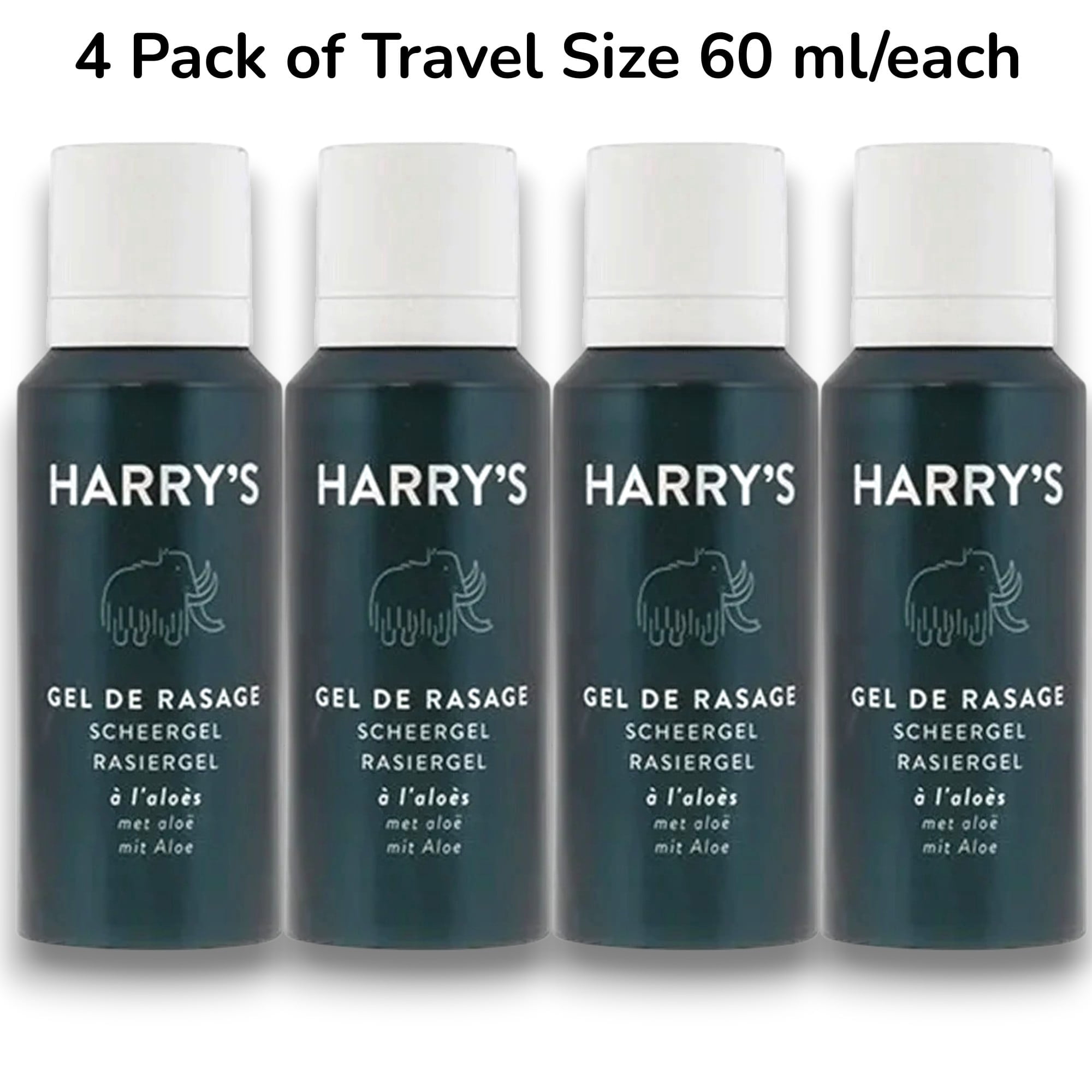 Harry's 4 Pack of - Shave Gel With Aloe, Travel Size Each 2 Oz/60ml