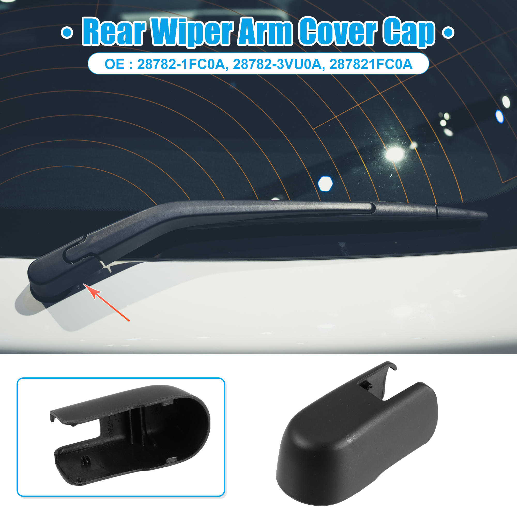 Unique Bargains Rear Windshield Wiper Arm Cover Cap for Nissan Armada 2017-2022