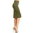 thumbnail image 4 of Women's Elastic Waist Stretch Midi Office Pencil Skirt S-XL, 4 of 4