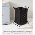thumbnail image 2 of Yamazaki Home Laundry Hamper with Cotton Liner - Two Sizes, Black, Steel + Cotton, Large, 20 gallons, 75 liters, Collapsible, Handles, Machine Washable, Removable Liner, No Assembly, 2 of 7