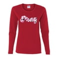 thumbnail image 2 of Wild Bobby Pray Bubble Letters Inspirational/Christian Women Graphic Long Sleeve Tee, Red, Medium, 2 of 6