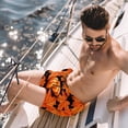 thumbnail image 2 of luoweisi Men's Beach Shorts Quick Dry Swim Trunks with Mesh Lining Maple Leaf Pumpkin L, 2 of 5