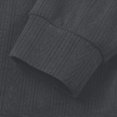 thumbnail image 7 of TOUMENY Men Sweater Ribbed Collared Long Sleeve Solid Casual Basic Oversized V Neck Tops Fall Winter Faux Two-Piece Layered Pullover Gray XL, 7 of 7
