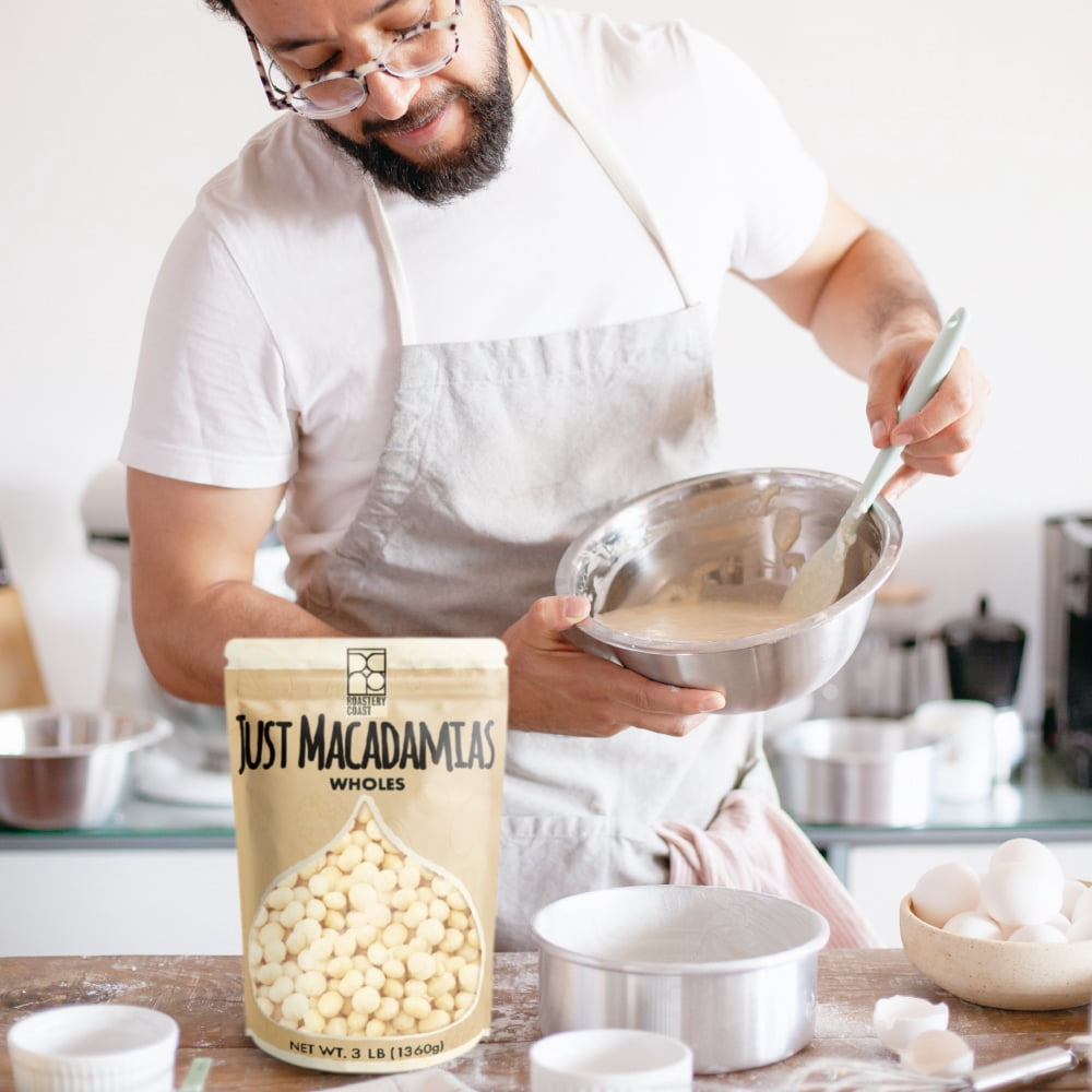 Roastery Coast - Daily Nuts | Just Raw Macadamia Nuts Unsalted | 3 Pounds | Bulk Nuts | Wholes | Healthy Nuts | Gluten free | Macadamia nut butter | Non GMO | Nut snacks | Unsalted | Keto snack