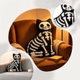 thumbnail image 2 of Halloween Skeleton Cat Throw Pillow, Soft Breathable and Comfy Decorative Throw Pillows for Sofa Bed Home Decor, 2 of 6