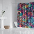 thumbnail image 2 of Purple Pioneer Flower and Paisley Pattern Shower Curtain 84"x72" ,Bathroom Decorative Shower Curtains Set with 12 Hooks,Modern Waterproof Washable Shower Curtain, 2 of 6