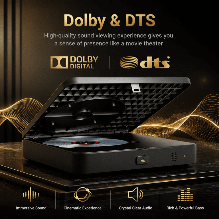 Tojock Blu-ray DVD Player for TV, HDMI Compact, 1080P Playback