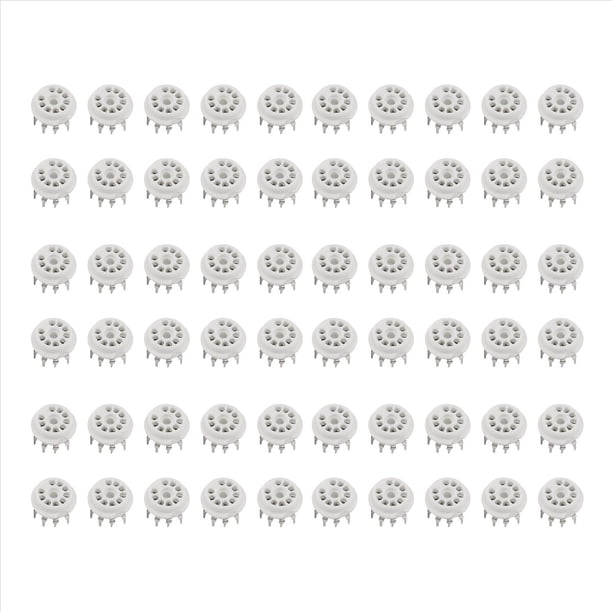 60 Piezas PCB 9Pin CeráMica B9A Tubo de VacíO Enchufe Audio HIFI DIY Amperios para 12AX7 12AU7 12AT7 ECC81 ECC82 ECC83 Chapado en Plata