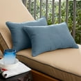 thumbnail image 3 of Sunbrella  Denim Blue Indoor/Outdoor Pillows, Set of 2, Corded 14 in L x 24 in W, 3 of 5
