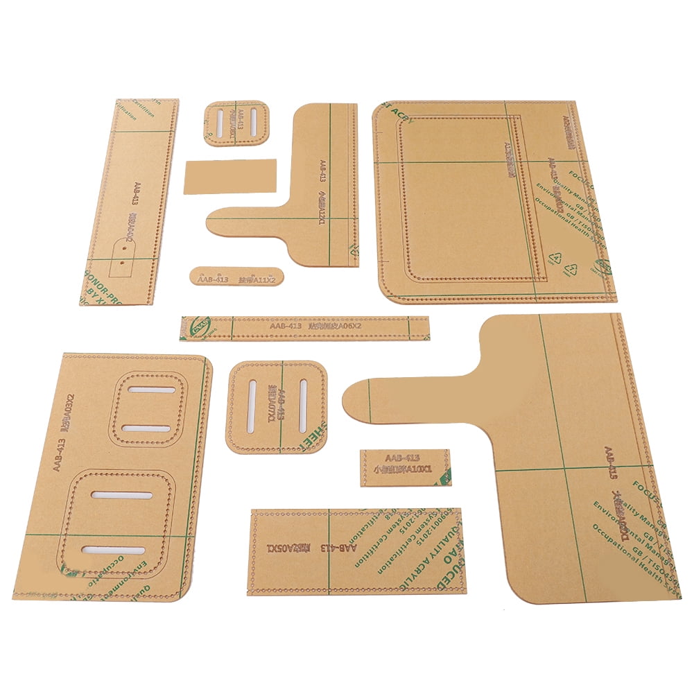 Handmade DIY Leather Tool Acrylic Template Card Bag Business Card Bag Zero  Purse Kraft Paper Sewing Design Drawing Pattern
