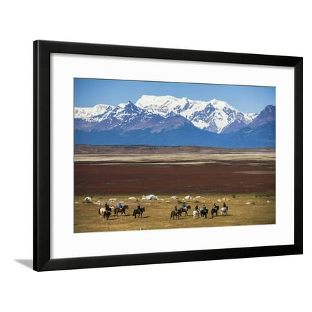 Horse Trek on an Estancia (Farm), El Calafate, Patagonia, Argentina, South America Framed Print Wall Art By Matthew (Best Treks In Patagonia)