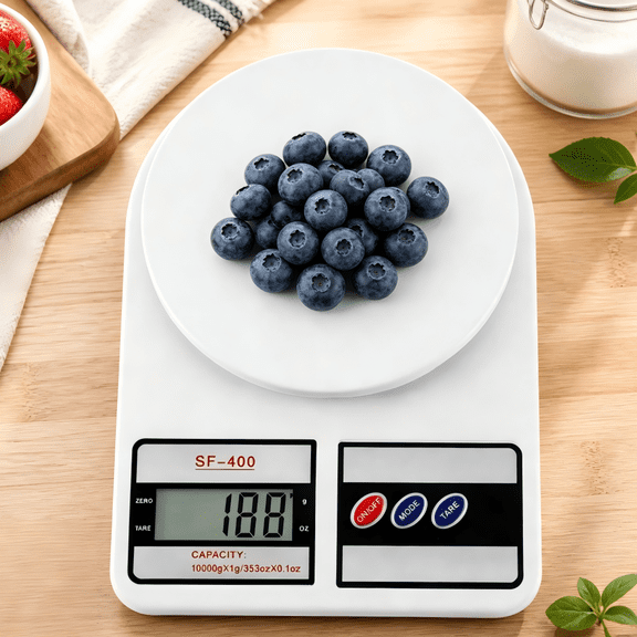 Cooking Scale Food Scale Digital Kitchen Scales with Grams and Ounces 22lb Small Measuring Scale with LCD Display for Baking Recipes ，Excluding: Battery