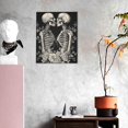 thumbnail image 3 of Sikiie Skeletons Love Flowers Print Canvas Decorative Hanging Painting, Anti-shrinkage Hanging Frame, Suitable for Home, Office Wall Decorations, 3 of 6