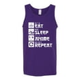 thumbnail image 2 of Wild Bobby, Eat Sleep Anime Repeat, Anime, Men Graphic Tank Top, Purple, 3X-Large, 2 of 4