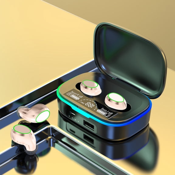 Bluetooth 5.1 Wireless Earbuds with IPX5 Waterproof and Low Latency Gaming Mode, HiFi Stereo Sports Headphones with Long Battery Life for Running Gym Music Calls Travel Work