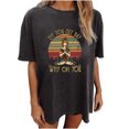 thumbnail image 1 of Blusa holgada de manga corta con estampado de letras chistosas y mangas caídas vintage para mujer Pompotops  hfajkhk123990, 1 of 9