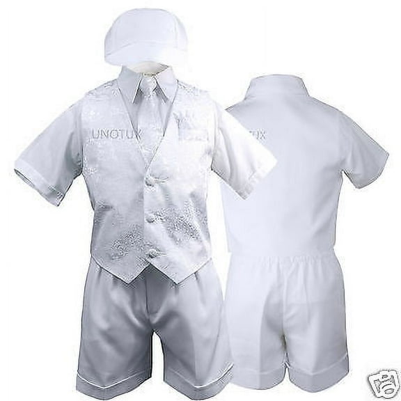 White Baby,Toddler & Boy Christening Baptism Vest Shorts Suit S M L XL 2T 3T 4T