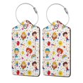thumbnail image 5 of Rocae Childrens Party for Leather Luggage Baggage Tags ID Label Privacy Cover ID Label with Stainless Steel Loop and Address Card, 5 of 5