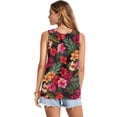 thumbnail image 2 of Jeiento Hawaiian Tropical Floral Tank Tops for Women Trendy Sleeveless Tunic Tops Casual V Neck Blouse Loose Fit Ladies Flowy Pleated Shirts Athletic Workout Golf Outfits,S, 2 of 7