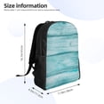 thumbnail image 2 of Defioc Teal Turquoise Wood Print Backpack -Travel,or Work Bookbag Daypacks with 15-Inch Laptop Sleeve and Dual Water Bottle Pockets, 2 of 6