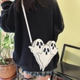 thumbnail image 4 of Bolso de fantasma de dibujos animados para mujer Bolso de diablo de cuero de PU Bolso informal de Halloween (Blanco), 4 of 6
