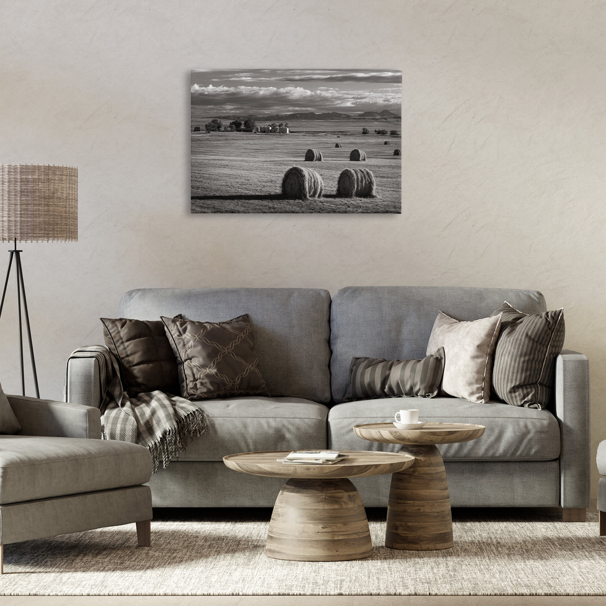 Stupell Industries Montana Hay Bales Landscape & Nature Photography Wrapped Canvas Art Print Wall Art, 30 x 20