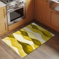 thumbnail image 3 of 2x3 Door Mat Rug, Yellow Stripes Non-Skid Rubber Backing Large Rectangle Rugs - Living Room Bedroom Home Office, Retro Farmhouse Gradient Ripple Pattern Indoor Floor Mat Carpets Washable Rug, 3 of 9