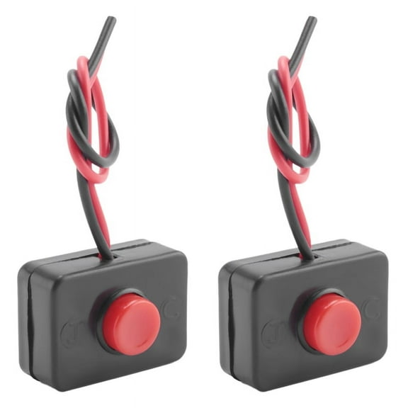 2X DC 12V2A Adhesive Base Push Button Momentarily Action Wired Switch for Automobiles