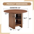 thumbnail image 3 of StnTalk 42 Inch Round Dining Table with 2-Tier Storage Shelf, Modern Walnut Finish MDF Kitchen Table for 4–6 People, Wooden Circle Dining Table for Dining Room Apartment, 3 of 8