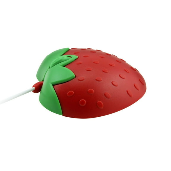 Wired Mouse Cute Strawberry Small Computer Mouse for Laptop, Small Size Pocket Silent USB Optical Mini Corded Mouse 3 Buttons 1600DPI Travel Wired Mouse for PC Computer NoteBook
