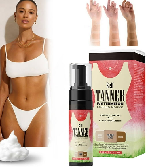 Skincare Lotion Personal Skin Care Sunless Tanning Foam with for Hydrating for A Natural Sun Glow – Fast Drying Streak Long Lasting Formula Watermelon Flavor 200Ml