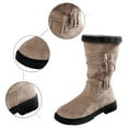 thumbnail image 5 of Women's Mid-Calf Winter Suede Boots With Side Zipper Lined Casual Footwear For Style Comfort And Warmth, 5 of 9