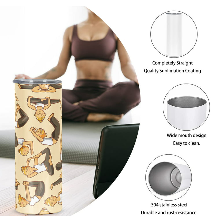 8 Pack Straight Sublimation Tumblers Set 20 Oz Skinny, Stainless