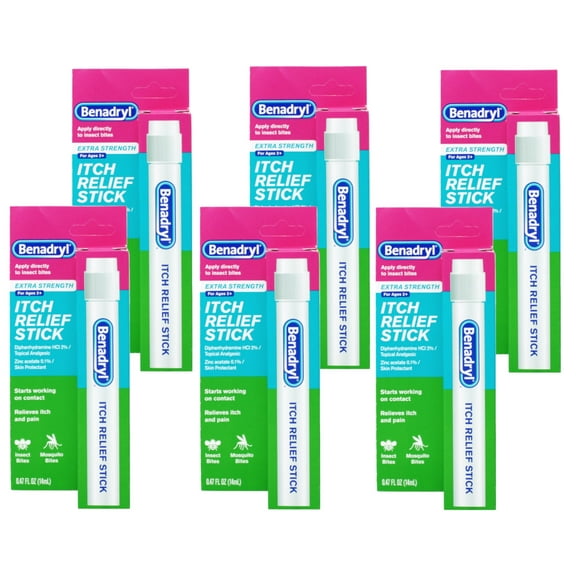 6 Pack - Benadryl Itch Relief Stick 0.47 oz