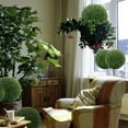 thumbnail image 3 of YIHNDIS Artificial Topiary Boxwood Ball Trees – Decorative Fake Greenery In Planter Pots for Front Porch, Indoor Walkway, Entryway Decorating (C,One Size), 3 of 3