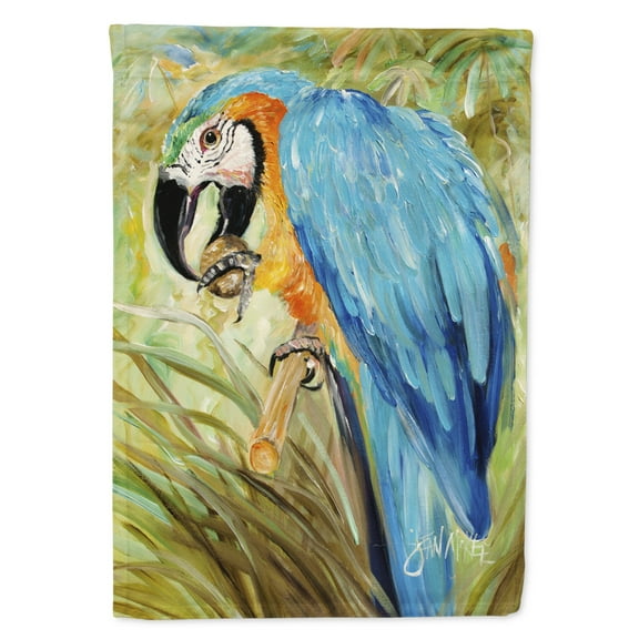 Carolines Treasures JMK1147GF Blue Parrots Flag Garden Size  Small multicolor