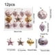 thumbnail image 3 of Juego de adornos navideños | Paquete de 12 bolas colgantes de plástico con diseños pintados para decorar el árbol, fiestas navideñas y el hogar., 3 of 6