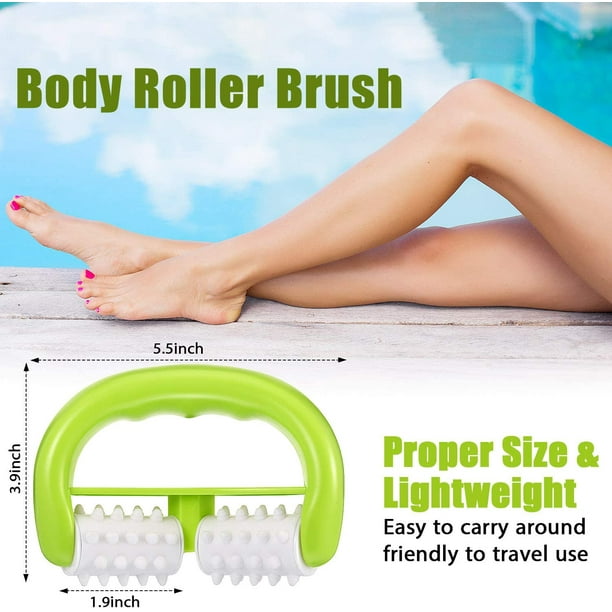 Rouleau Musculaire 3D 9 Roues - Masseur Anti-Cellulite Pour Jambes, Cuisses, Épaules Et Cou - Bleu