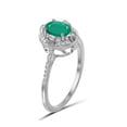 thumbnail image 2 of JewelersClub Emerald Ring Birthstone Jewelry – 0.75 Carat Emerald Sterling Silver Ring Jewelry with White Diamond Accent – Gemstone Rings with Hypoallergenic Sterling Silver Band, 2 of 4