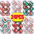 thumbnail image 2 of 6/24 bolas de purpurina de colores para Navidad, bolas colgantes para árbol de Navidad, adornos para el hogar, regalo de fiesta de Año Nuevo, decoración navideña, 2 of 5