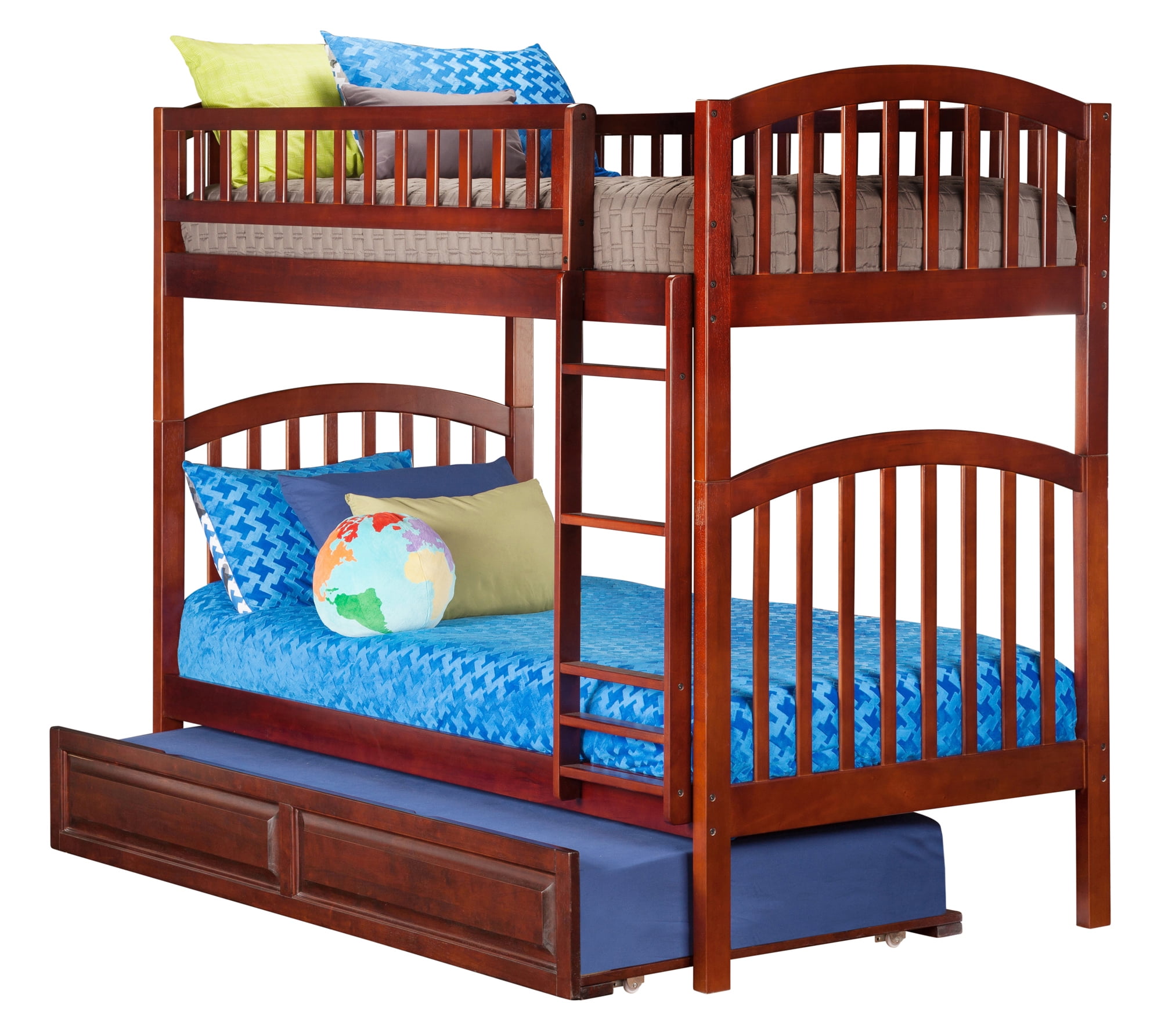 Richland Bunk Bed Twin over Twin with Twin Size Raised Panel Trundle